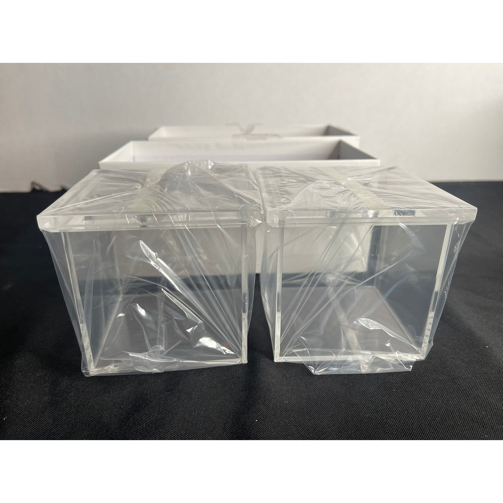 NIUBEE Clear‎ Acrylic Display Cube Set 2 Pack Transparent Case for Collectibles